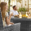 Nova Garden Furniture Olivia Grey Weave 6 Seat Oval Dining Set with Fire Pit