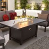 Nova Garden Furniture Vogue Grey Frame Corner Dining Set with Firepit Table