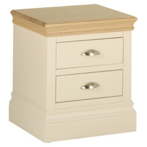 Lundy Painted Oak Furniture 2 Drawer Bedside Cabinet