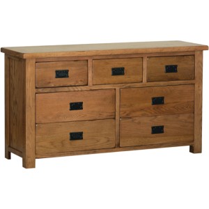 Devonshire Rustic Oak Furniture 3 Over 4 Drawer Chest RC90