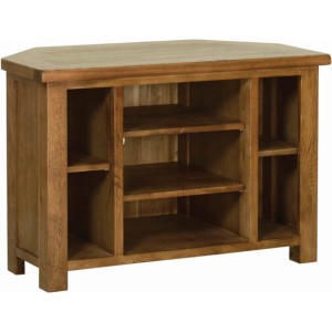 Devonshire Rustic Oak Furniture Corner TV Cabinet RE10