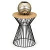 Julian Bowen Metal Furniture Jersey Round Wire Lamp Table with Oak Top