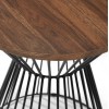 Julian Bowen Metal Furniture Jersey Round Wire Lamp Table with Walnut Top