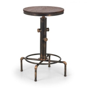 Julian Bowen Furniture Rockport Brushed Copper Pipework Bar Table