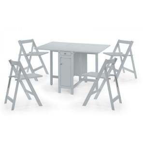 Julian Bowen Savoy Light Grey 120cm Dining Table Set