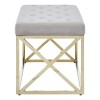 Allure Furniture Mink Velvet and Gold Finish Metal Bench 5502619