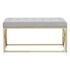 Allure Furniture Mink Velvet and Gold Finish Metal Bench 5502619