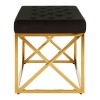 Allure Black Velvet Tufted Seat and Gold Finish Stainless Steel Bench 5502617