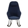 Kolding Blue Fabric and Metal Chair Rocking Chair with Headrest 5501201