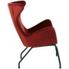 Kolding Red Fabric and Black Metal Wing Back Chair 5502668