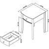 Whitby Scandi Oak Furniture Grey 1 Drawer Nightstand - PRE ORDER