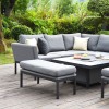 Maze Lounge Outdoor Fabric Pulse Square Flanelle Corner Dining Set with Rising Table