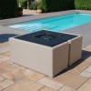 Maze Lounge Outdoor Fabric Fuzion Taupe Sofa Cube Set with Fire Pit