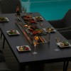 Maze Lounge Outdoor Fabric Zest Flanelle 8 Seat Rectangular Fire Pit Dining Set