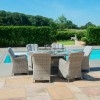 Maze Garden Oxford 6 Seat Oval Fire Pit Table with Venice Chairs