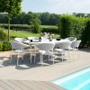 Maze Lounge Outdoor Fabric Pebble Lead Chine 8 Seat Oval Dining Set