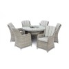 Maze Rattan Garden Furniture Oxford Round Ice Bucket Table with 6 Venice Chairs & Lazy Susan
