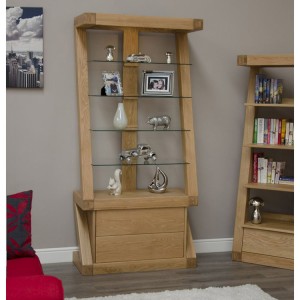 Z Solid Oak Furniture Display Cabinet