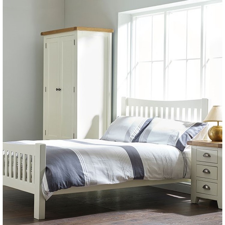 Hove Off White Painted Furniture Double Wardrobe With Drawers