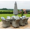 Maze Rattan Garden Furniture Oxford 8 Seat Oval Ice Bucket Table with Heritage Chairs
