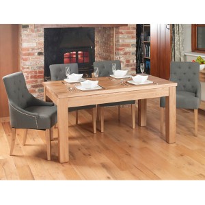 Mobel Oak Furniture 8 Seater Hidden Extending Dining Table COR04E