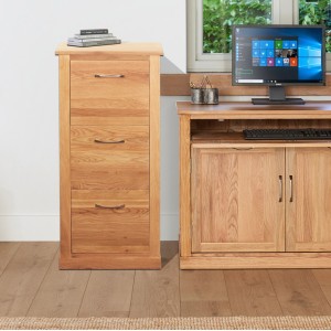 Mobel Oak Furniture 3 Drawer Filing Cabinet COR07D