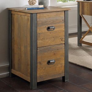 Urban Elegance Reclaimed Wood Furniture Two Drawer Filing Cabinet VPR07A