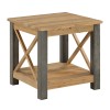 Urban Elegance Reclaimed Wood Furniture Lamp Table with Shelf VPR10A