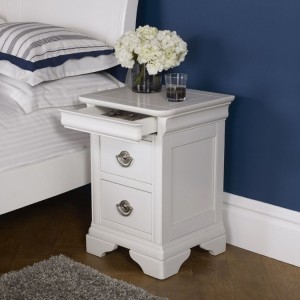 Bentley Designs Chantilly White Furniture 2 Drawer Bedside Cabinet 9016-72