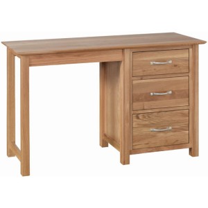 New Oak Furniture 3 Drawer Single Pedestal Dressing Table