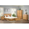 Ayr Oak Furniture Triple Wardrobe with 3 Drawers & Mirror