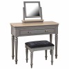 Divine Stone Grey Painted Furniture 2 Drawer Dressing Table