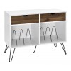 Concord Furniture White & Oak Turntable Stand with Drawers