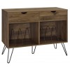 Concord Furniture Brown Oak Turntable Stand With Drawers