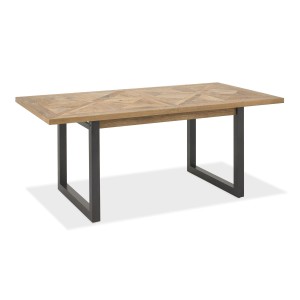 Bentley Designs Indus Industrial Oak Furniture 6-8 Extending Table  