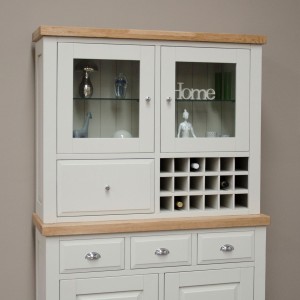 Deluxe Solid Oak Grey Painted Furniture Medium Sideboard Top 