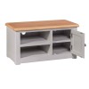 Diamond Oak Top Grey Painted Furniture 1 Door TV Cabinet