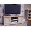 Diamond Oak Top Grey Painted Furniture 2 Door TV Cabinet