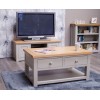 Diamond Oak Top Grey Painted Furniture Coffee Table