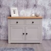 Diamond Oak Top Grey Painted Furniture 2 Drawer 2 Door Sideboard