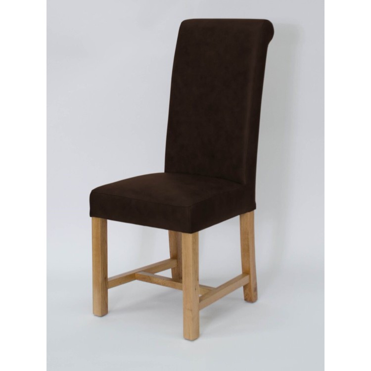 Homestyle Opus Oak Furniture Henley Espresso Leather Dining Chair (Pair)