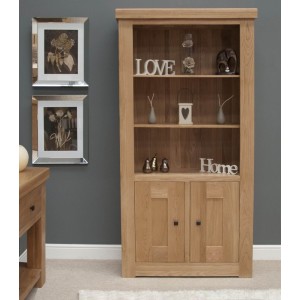 Bordeaux Solid Oak Furniture 2 Door Bookcase RG92DBC