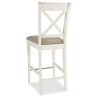 Hampstead Two Tone Painted Furniture Ivory Leather Bar Stool Pair 8005-09BSX-IV