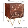 Indian Hub Mango Dark Gold Furniture 2 Drawer Side Table