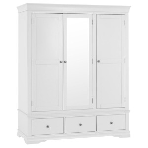 Maison White Painted Furniture 3 Door Wardrobe MAI-TWR-W