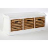 Coral Rustic White Painted Furniture 3 Drawer Storage Bench 2404836
