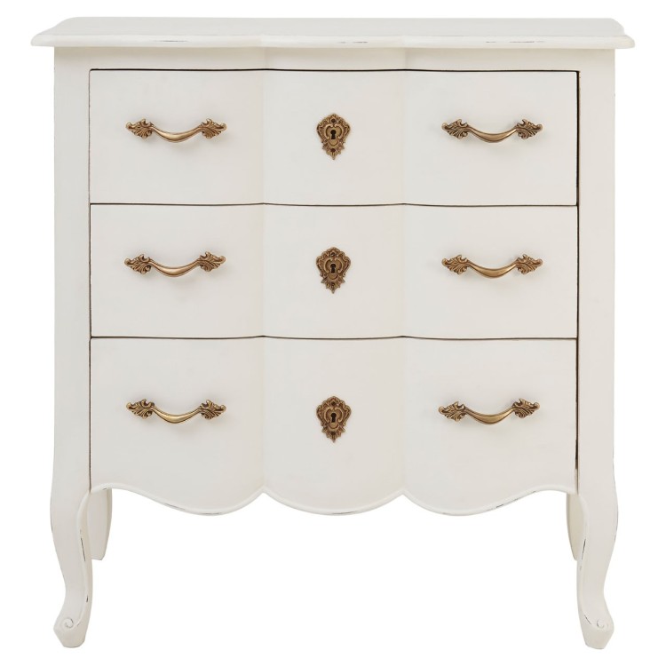 Loire Painted Furniture White 3 Drawer Chest of Drawers 5502124