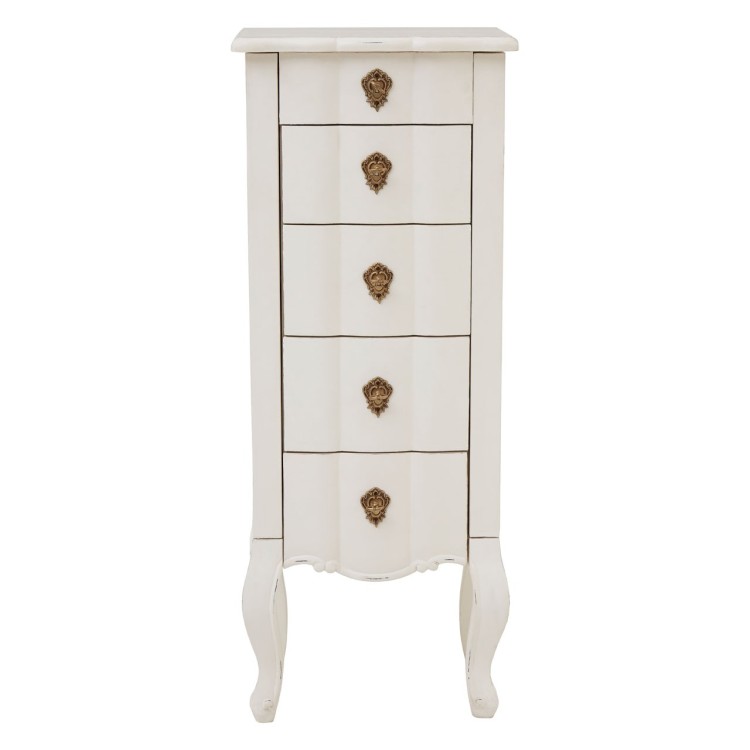 Loire Painted Furniture White 5 Drawer Small Chest of Drawers 5502130
