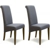 Homestyle Opus Oak Furniture Italia Grey Fabric Chair (Pair)