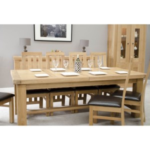 Bordeaux Solid Oak Furniture 14 Seater Grand Extending Dining Table TBLTPE320X100